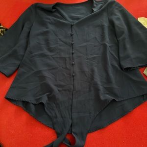 Women’s button up blouse with ties
